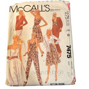 Vintage McCalls Sewing Pattern 7475 Misses Jumpsuit & Jacket Size 10 Bust 32.5